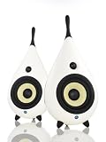Podspeakers - The Drop Speakers - White (DR001) Pair - 5 Kevlar driver 10w-100w power output -  Stereo, AV 5.1, home cinema, near field monitor studio quality - Rubber feet included.