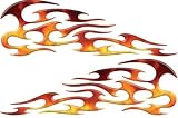Full Color Reflective Real Fire Tribal Motorcycle Gas Tank Flame Decals