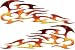 Full Color Reflective Real Fire Tribal Motorcycle Gas Tank Flame Decals