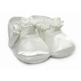 Baby Girl Christening Shoes in White with Strap (Special Occasions) (Size 3: 12-18 months)