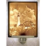 Portland Head Lighthouse Flat Porcelain Lithophane Nightlight