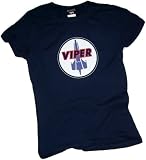 Viper Badge - Battlestar Galactica Crop Sleeve Fitted Juniors T-Shirt
