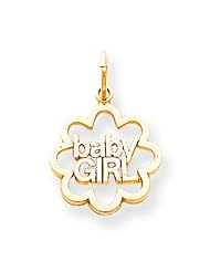 10K Yellow Gold Baby Girl Charm Polished Pendant