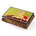 Handcrafted 18 Note Carousel Horse Wood Inlay Musical Jewelry Box with 18 Note Tune-O Canada