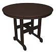 Recycled Earth-Friendly Outdoor Patio Round Dining Table - Chocolate Brown