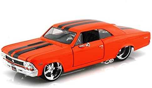 1966 Chevy Chevelle SS 396 1/24 Orange w/ Black Stripes - Maisto Diecast Models