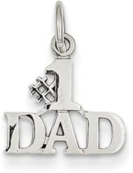 14k White Gold #1 Dad Charm