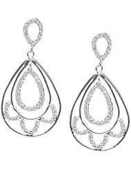 14K White Gold Diamond Dangle Earrings (1/2 Cttw, SI Clarity, F Color)