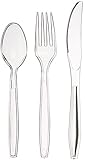 AmazonBasics 360-Piece Clear Plastic Cutlery Set