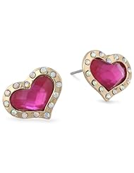 Betsey Johnson "A Day at the Zoo" Crystal Heart Stud Earrings