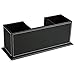 HOMETEK PU Leather Desktop Storage Box 4 Compartment Desk Organizer Card/Pen/Pencil/Mobile Phone/Remote Controller/Cosmetics Office Supplies Holder Collection Desktop Organizer (Black)