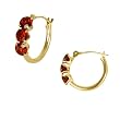 FOJO's 14K Gold Genuine Garnet Hoop Earrings