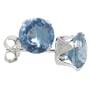 Sterling Silver Blue Topaz 1 Carat Size (each) Brilliant Cut CZ Stud Earrings