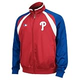 MLB Men's Philadelphia Phillies Thermabase Long Sleeve Full Zip Fleece Track Jacket, Pro Scarlet/Pro Royal/Pro Whit, Large