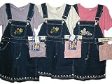 Girls's Sizes 4/5/6/6X Denim Embroidered Shortalls 2-PC Sets