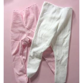 Pink and White Baby Legging Tights (Four preemie and newborn sizes)