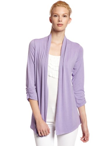 AGB Womens Two-Fer With Dot Mesh Ruffle Front Shirt