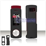 BLACK RUBBERIZED TEXTURE SNAP-ON COVER HARD CASE PHONE PROTECTOR for SAMSUNG JUKE SCH-U470