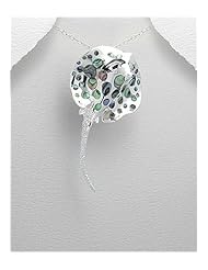 Stingray Shell Pendant Necklace In 92.5 Sterling Silver