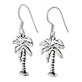 Silver Earrings with Palm Tree