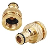 TRIXES 3/4" Solid Brass Garden Hose Pipe Connector Adaptor 