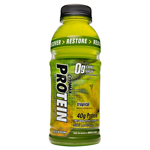 CytoSport Cytomax Protein, Pure Performance Drink, Tropical Flavor, 20 oz bottle, Pack of 12