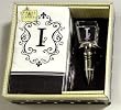 Gift Set of 30 Monogram Paper Guest Towels and 1 Monogram Glass Winestopper - I