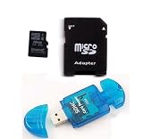 Kingston 16GB microSDHC Class 2 with Micro SD Adapter and Blue USB SD Reader (Bulk Packaging)