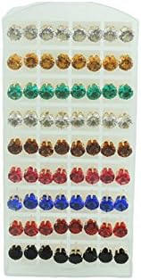 Linda Fashion 36 Pairs Per Card Stud Earrings, 10 mm, 12 Count