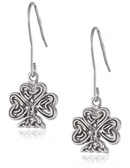 Sterling Silver Celtic Clover French Wire Drop Earrings