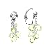 Jewelry : Sterling Silver Tonal Green Briolette Cluster Clip On Earrings
