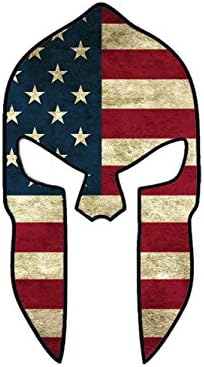 3Pack　US Flag Spartan Helmet Decal 　4"x2.2"/3M material