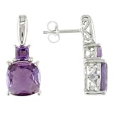 10 5 8 Carat Amethyst Earrings w Sterling Silver