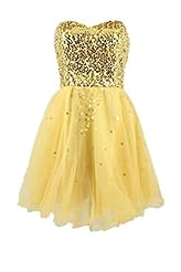 Girls A-line Strapless Sequined Tulle Short Evening Dress/Homecoming Dress/Prom Dress/Wedding Party Dress/Mini Dress 
