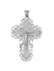 Clevereves 14K White Gold Pendant Two Tone Cross 7.6 - Gram(s)