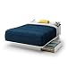 South Shore Grace Collection Full/Queen 54/60-Inch Storage Platform Bed, Pure White