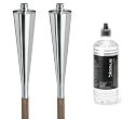 2er SET BLOMUS ORCHOS GARTENFACKEL HOLZSTOCK 145cm INCL. 1L LAMPEN&Ouml;L! 1a-WARE NEU