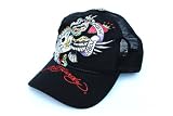 New Ed Hardy New York City NYC Black Rhinestone Platinum Trucker Hat Cap / R1M0AZXK