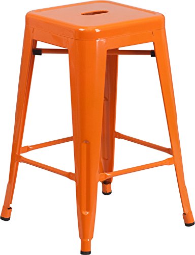 Flash Furniture Backless Metal Counter Height Stool [CH-31320-24-OR-GG], 24