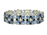 Blue Crystal Flower Stretch Bracelet Jewelry