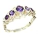 Solid Sterling Silver Genuine Natural Amethyst title=