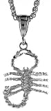 Sterling Silver 1 1/4" (32 mm) Diamond Cut Scorpio Pendant