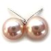 HinsonGayle AAA Round 8.5-9.0mm Naturally Pink Cultured Pearl Stud Earrings (14K White Gold)