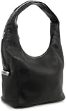 Large Leather ''Mia'' Hobo by Vitalio - Black, Beige, Dark Red or Brown