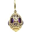 14K Yellow Gold Cabochon Amethyst Charm/Pendant