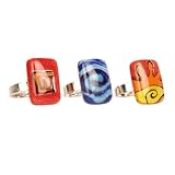 Glass and Metal Assorted Ring-Rectangular A Glass Act Ring [Rectangular - Assorted]