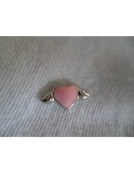 Floating Pink Heart with Wings Charm/add to Your Origami Owl or Living Lockets