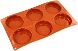 World Cuisine Non-Stick Silicone Mold, 6 Small Cakes, Plain