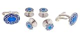 Gorgeous handmade sterling silver and enamel cufflinks and shirt stud set