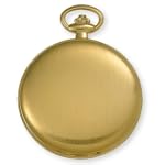 Avalon 17 Jewel Mechanical Skeleton Gold-tone Covered Pocket Watch with Chain, #4037G